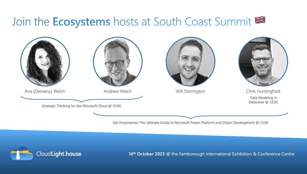 andrewdwelch's tweet photo. Bringing #CloudEcosystems to @M365Summit Sat 14 October! Join me w/ @AnaDemeny @WilliamDorringt @ThatPlatformGuy. Register below 😎

https://t.co/c7Rf2wvRLR

#Microsoft #Cloud #Azure #PowerPlatform #msFabric #m365 #d365 #CloudLighthouse #EcosystemsPodcast #SouthCoastSummit2023 https://t.co/pMMn8AEYr9