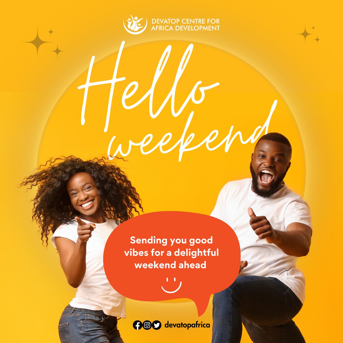 devatopafrica's tweet photo. May you find moments that make you smile today. 😊✨HAPPY FRIDAY !!!!

#TGIFreday #TATIP #Talkam #RedCard2Sextortion #CounterTIPng https://t.co/ZPBYnvFEQP