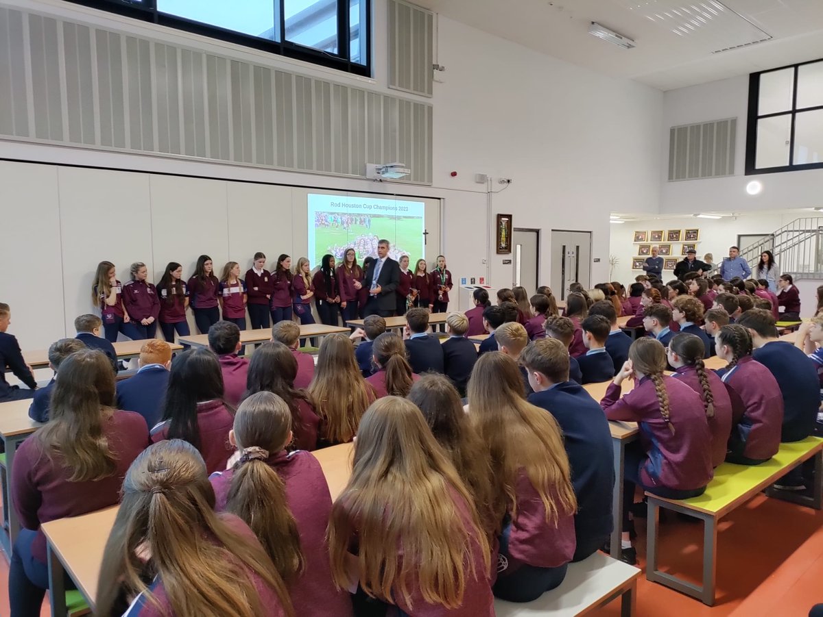 PresAthenry's tweet photo. Today we celebrated our victorious second year girls soccer team who won the Rod Houston International Tournament in Lilleshall England. The whole school community is extremely pround of everyone involved in the team @faischools https://t.co/4KR83p9MX9