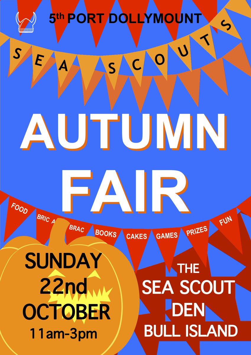 loveclontarf_ie's tweet photo. The annual autumn fair, hosted by the Dollymount Sea Scouts, is on Sunday, October 22nd, at the Bull Island den! 🍂🏝️ #SupportScouting #AutumnFair #DollymountSeaScouts #LoveClontarf https://t.co/UuQxP3htPt