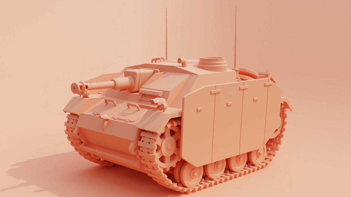 AKKOS617's tweet photo. Stylized StuH 42, old blender 3d model rework in progress

#blender3d #blender #blendercommunity #tank3dmodel #b3d #wip #workinprogress https://t.co/8ZFgWHEQ4d