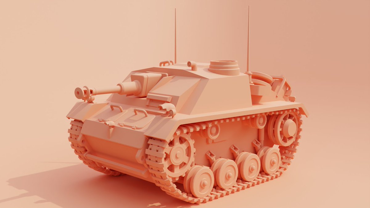 AKKOS617's tweet photo. Stylized StuH 42, old blender 3d model rework in progress

#blender3d #blender #blendercommunity #tank3dmodel #b3d #wip #workinprogress https://t.co/8ZFgWHEQ4d