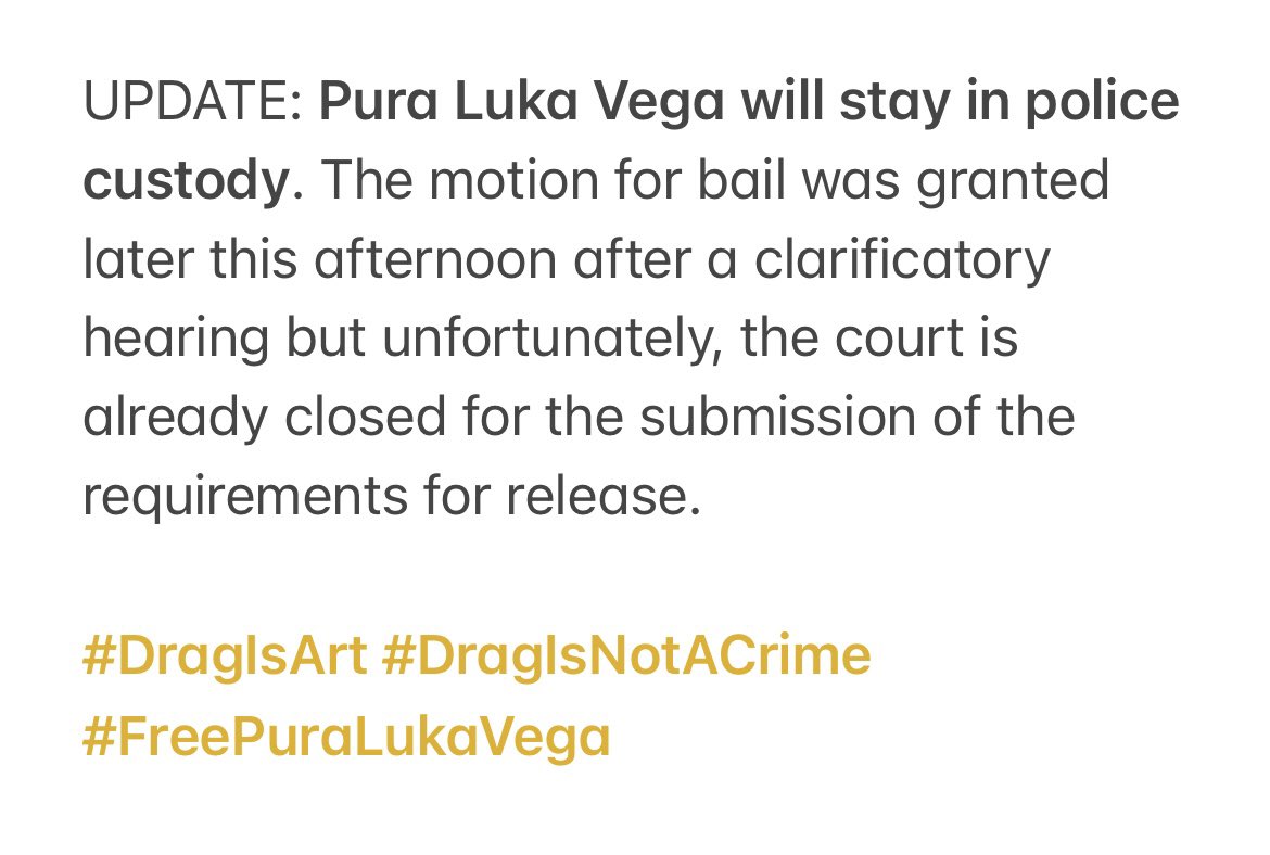 UPDATE: luka will stay in police custody. #freepuralukavega