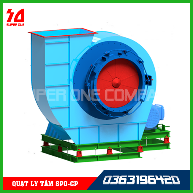 BELT DRIVE CENTRIFUGAL FAN SPO-GP 
+Technical Specifications 
Flow Capacity: 300,000 m3 
Voltage: 220 - 380V 
Speed: <2900 rpm 
Noise Level: 90 Db
+ Contact
Zalo / Phone: +84 36 319 6420
Learn more: bom.so/pyFcqH
Home: superone.com.vn