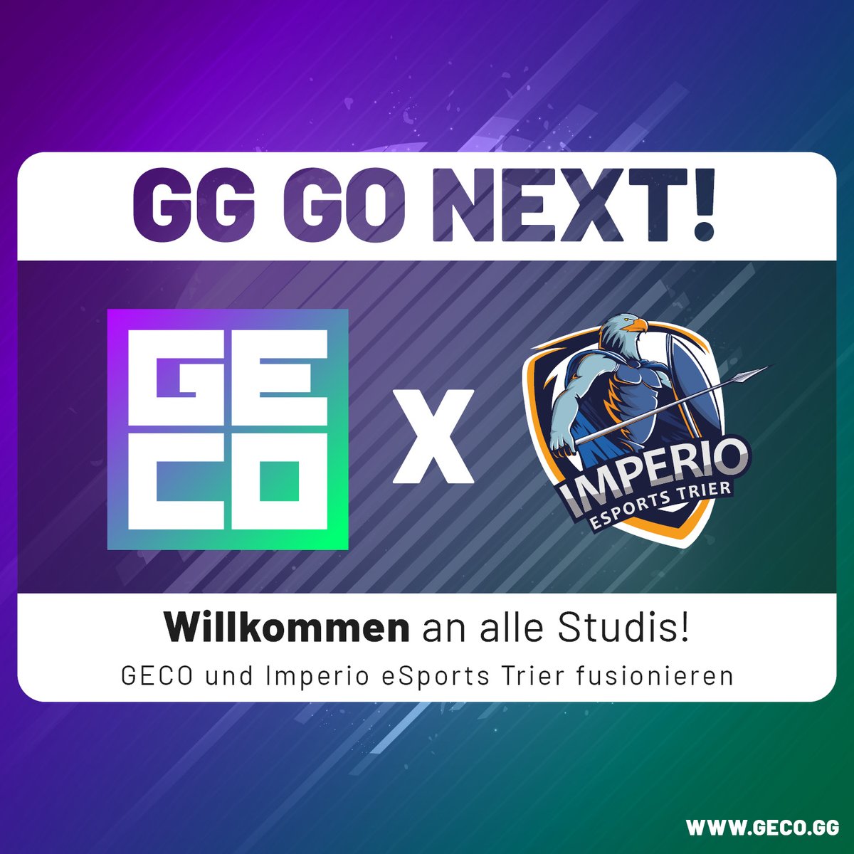 Heute verabschieden wir uns offiziell als Imperio eSports Trier und gehen gemeinsam als GECO Gaming &amp; Esports Community Trier weiter! <a href="/gecotrier/">Gaming und eSports Community Trier e.V.</a> 

Unter geco.gg/studis findet ihr weitere Infos!