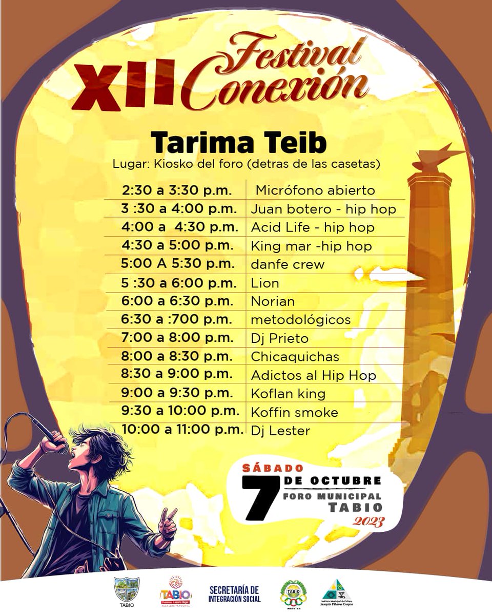 El XII Festival Conexión ya está aquí con bandas e invitados de lujo! 🤟 Ven y disfruta de todos los artistas en nuestras dos tarimas: 'Conexión' y 'Teib'.

Invitados principales: Gaiteros de San Jacinto IV Generación, @TheBeerKlub, <a href="/cowboysfrom/">alex a reyes</a>

¡No te lo pierdas!