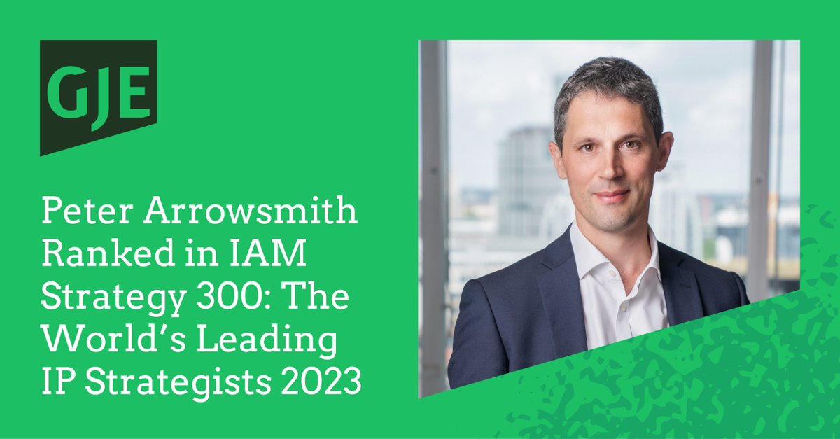 We would like to congratulate Peter Arrowsmith on his ranking in IAM Strategy 300: The World’s Leading #IP Strategists 2023! 👏Read more here: tinyurl.com/5y65kpvf #IAM300  #Intellectualproperty