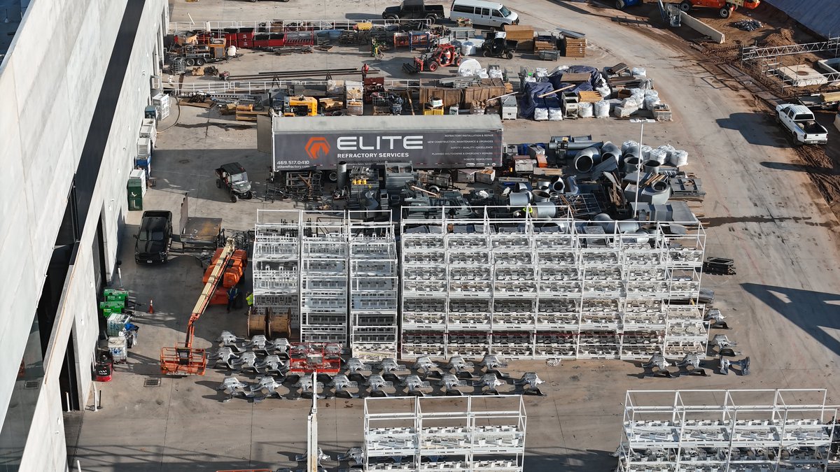 JoeTegtmeyer's tweet photo. Big News at Giga Texas on this 6 Oct 2023! If you are a short term analysts looking to fill a spreadsheet, or someone looking for a flashy new Cybertruck on the outbound lot, you just won't understand the milestone these images represent. Hint, we have never seen this many Cybertruck F & R castings ... ever. What could this mean?