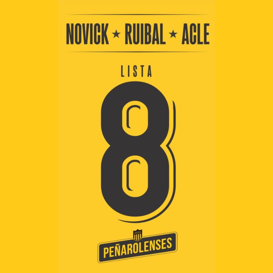 De cara al próximo acto eleccionario nos presentaremos con la LISTA 8, orgullosos de ser parte de #LoÚnicoNuevo

Si querés cambiar Peñarol
Votá <a href="/NovickRuibal/">Novick Ruibal</a>