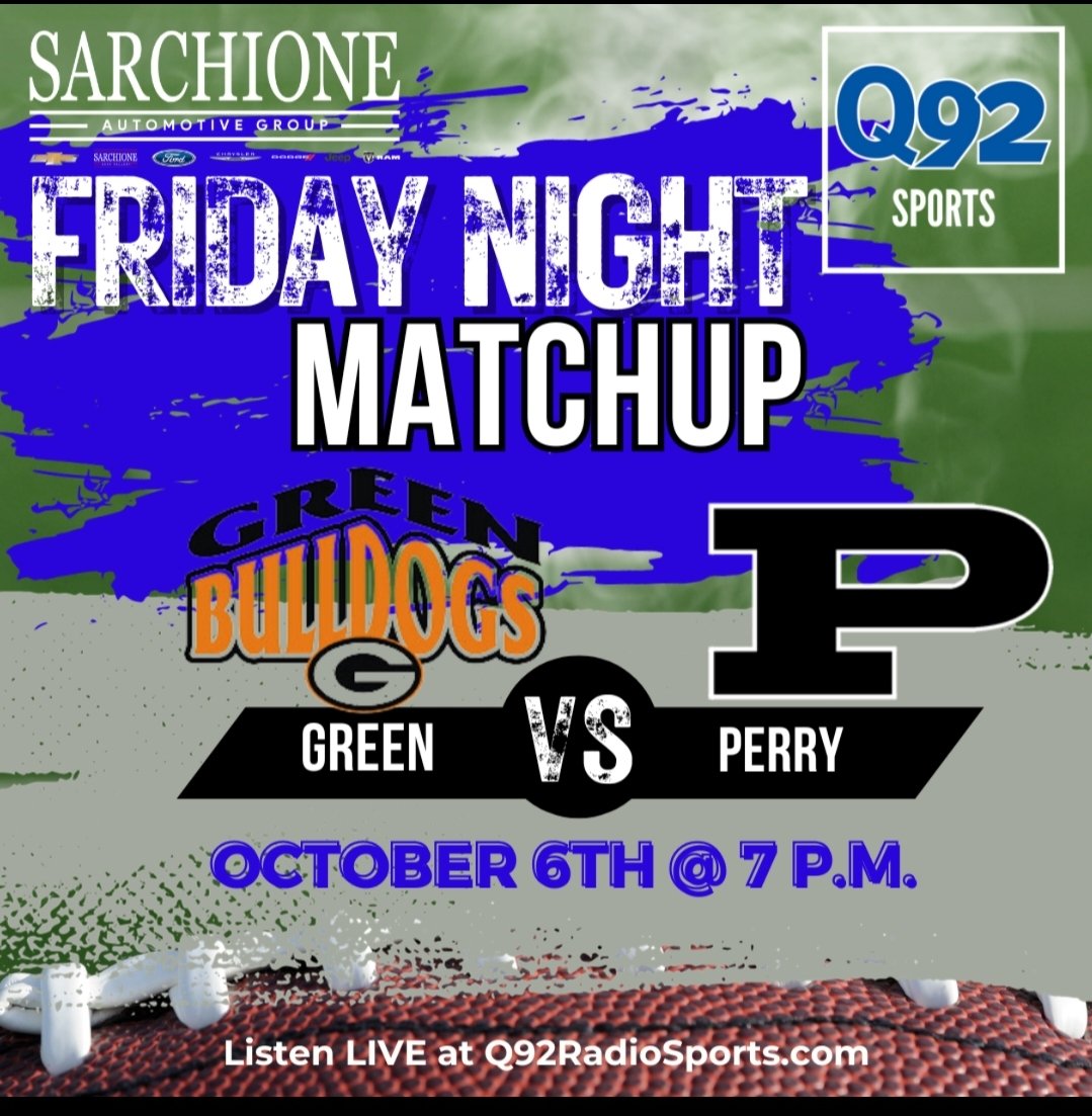 MikeVorhies's tweet image. It goes down tonight in Perry.

@GHSBulldogsFB and @PerryFootball_ 

Pregame at 630. Kickoff at 7.

Join @KellerOnQ92 and myself for the call!!

@Q92Sports @FederalLeagueOH
#Score7