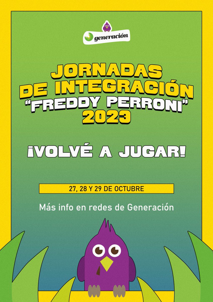Es oficial!!! 💚💚💚💚
Vuelven las jornadas 🚀🚀🚀
Y este año homenajeamos a Freddy ❤️
Ya tienen grupo????