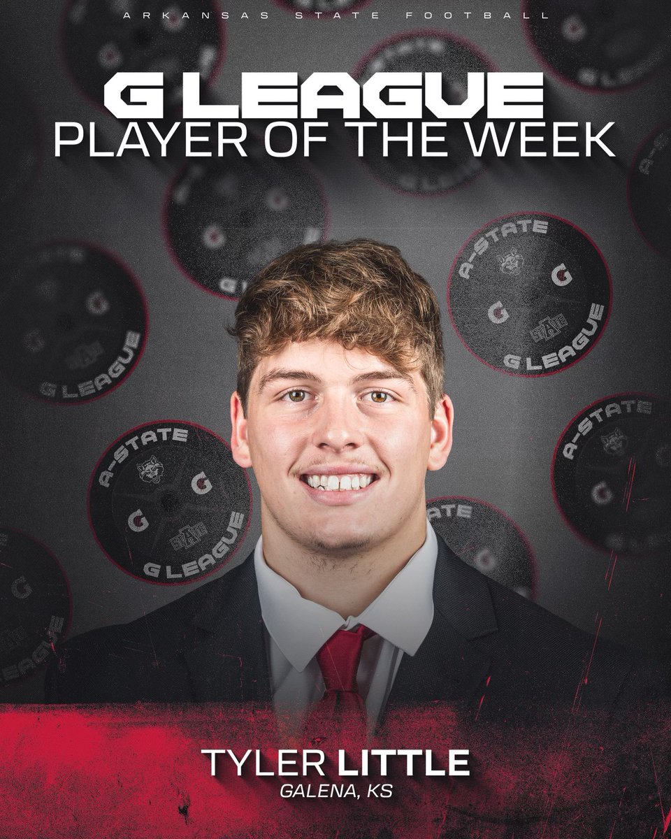 Arkansas State Football (@astatefb) on Twitter photo 🐺𝑮-𝑳𝑬𝑨𝑮𝑼𝑬 𝑷𝑳𝑨𝒀𝑬𝑹 𝑶𝑭 𝑻𝑯𝑬 𝑾𝑬𝑬𝑲🐺
Keep up the hard work <a href="/TylerLittle5615/">Tyler Little</a> ‼️😤
#WolvesUp x #ADifferentBreed 🐺𝑮-𝑳𝑬𝑨𝑮𝑼𝑬 𝑷𝑳𝑨𝒀𝑬𝑹 𝑶𝑭 𝑻𝑯𝑬 𝑾𝑬𝑬𝑲🐺
Keep up the hard work <a href="/TylerLittle5615/">Tyler Little</a> ‼️😤
#WolvesUp x #ADifferentBreed