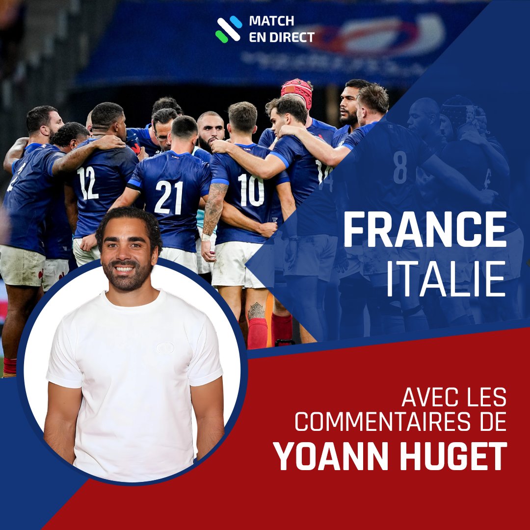 Match en Direct (@matchendirectfr) on Twitter photo C'est le dernier match de nos Bleus pour la phase de poules de cette Coupe du monde.
Nous jouons contre l'Italie !
Retrouvez les analyses de Yoann Huget (<a href="/Huget14/">Huget Yoann</a>) dans l’onglet commentaire du match France - Italie !
Téléchargez l'appli, c'est ici : bit.ly/487AAYv C'est le dernier match de nos Bleus pour la phase de poules de cette Coupe du monde.
Nous jouons contre l'Italie !
Retrouvez les analyses de Yoann Huget (<a href="/Huget14/">Huget Yoann</a>) dans l’onglet commentaire du match France - Italie !
Téléchargez l'appli, c'est ici : bit.ly/487AAYv