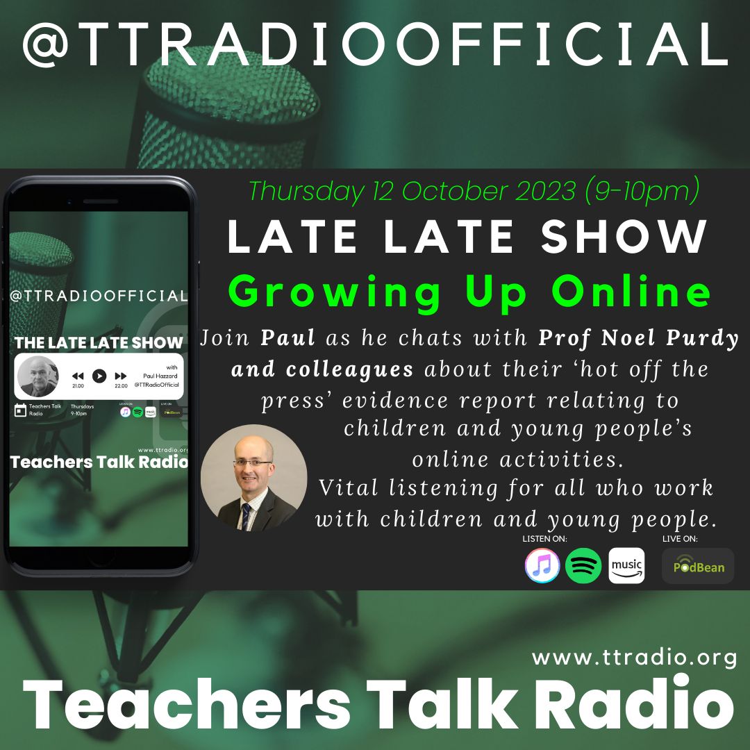NoelPurdy's tweet photo. The @stranbelfast @StranCreu research team are looking forward to this @TTRadioOfficial podcast about the @safeguardingni research study we published recently on 'Growing Up Online'.  Listen live on Thursday 12th at 9pm. https://t.co/lqsiiHg11K