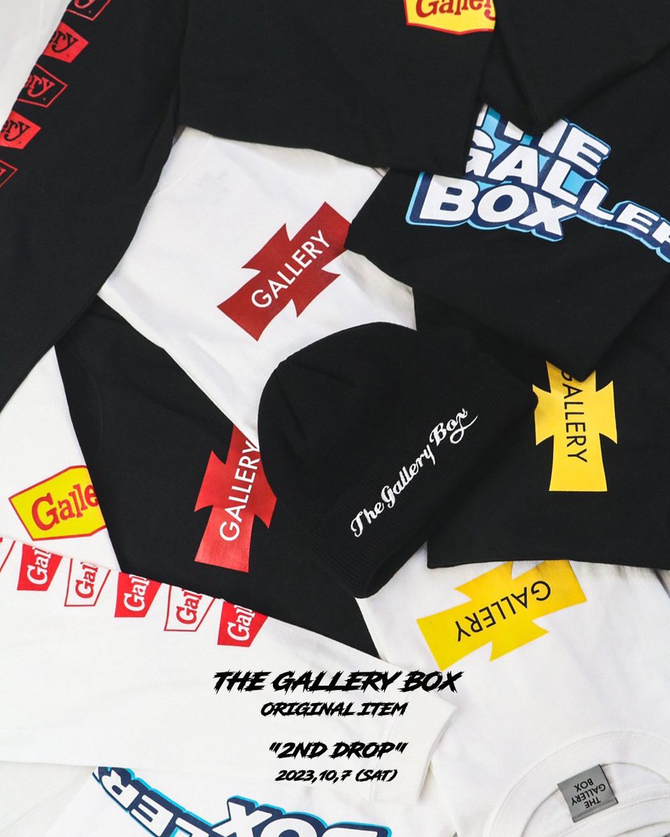 box_gallery's tweet photo. THE GALLERY BOXオリジナルアイテム
2nd Dropが10/7 20時よりオンラインストアにて発売開始。
是非この機会をお見逃しなく。

https://t.co/I8WDBhCAfj

#thegallerybox https://t.co/Pd25loCrgE