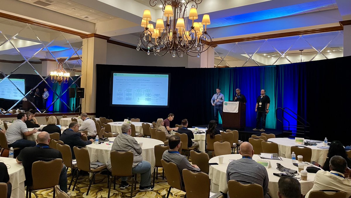 FDXOrg's tweet image. HAPPENING NOW: FDX events wouldn&apos;t be complete without updates from the Strategic Planning Task Force and Technical Review Committee. We appreciate John Pitts, Anil Mahalaha, and Jason Hendry for keeping us up to date and informed! #FDXFallSeminar2023 #FDXAPI