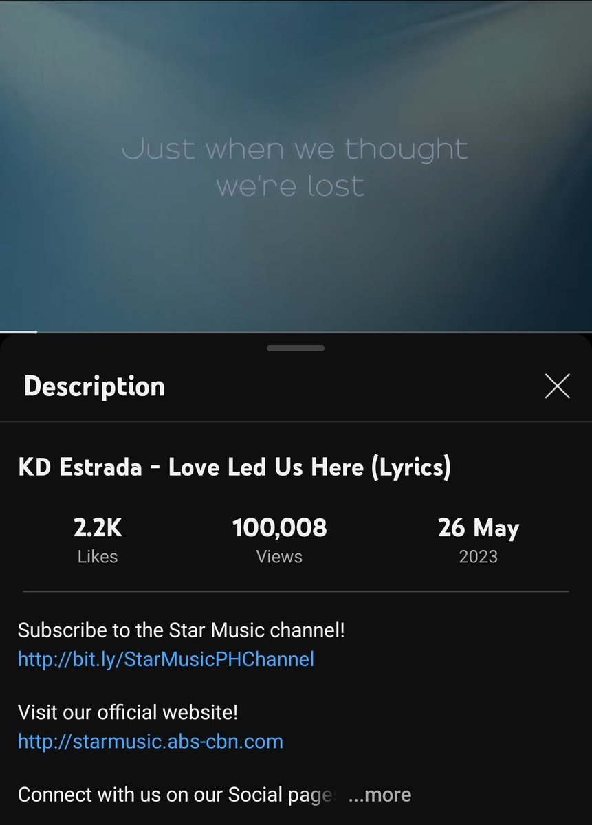 [MILESTONE UNLOCKED]

100,000 views for #LoveLedUsHere is now unlocked.

Thank you Kaydets and Sweethearts specially @simplyzen19 and KDLex Spykers for the regular daily reminders to stream the song in YouTube.

Thank you for joining us!

Onwards and forward to the next milestone