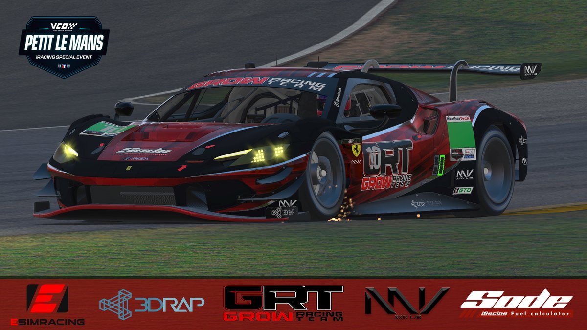 10H Petit Le Mans ,na pista de Road Atlanta ,onde vamos estar presentes com 2 carros ,a equipa GRT ,e a GRT Green.
Para seguir as corridas utilizem os links:
twitch.tv/andremonteirol…
twitch.tv/kikalm_03
twitch.tv/pedrobarbosasr
<a href="/TREDIRAP/">3DRAP.IT</a> <a href="/eSimRacing/">eSimRacing</a> #MVSkinLab #SODE