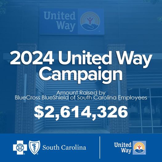 bcbssc's tweet photo. BlueCross BlueShield of South Carolina employees raise more than $2.6 million for @UWMidlands nonprofit.
Since 1993, local BlueCross employees have donated more than $40 million to the United Way.
#LiveUnited #LifeAtSCBlueCross
💙 https://t.co/FuoCrV1BwG