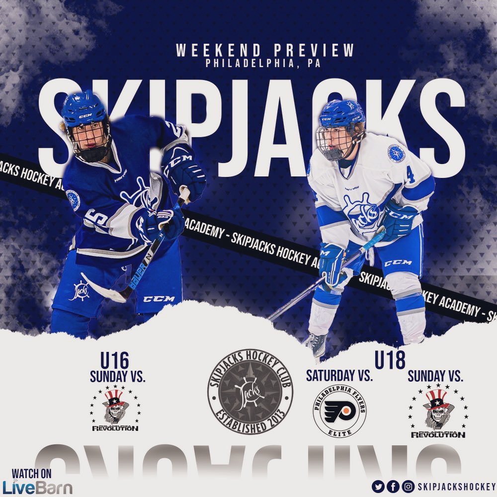 Saturday Oct 7 the Skipjack 18U travel to Jersey in their hunt to move up in the standings.  They will take on the Flyers Elite Premier (0-1-1).  On Sunday Oct 8 the team moves up the road to battle the Revolution.  The U16’s and U18’s will face the Revolution Elite on Sunday