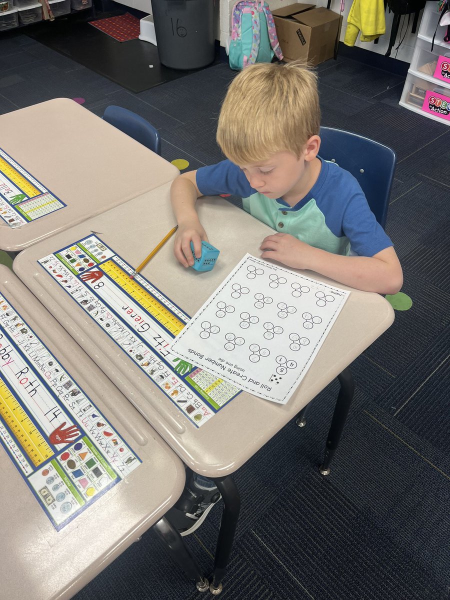 Friday fun day includes making number bonds with BIG dice! 💛🎲