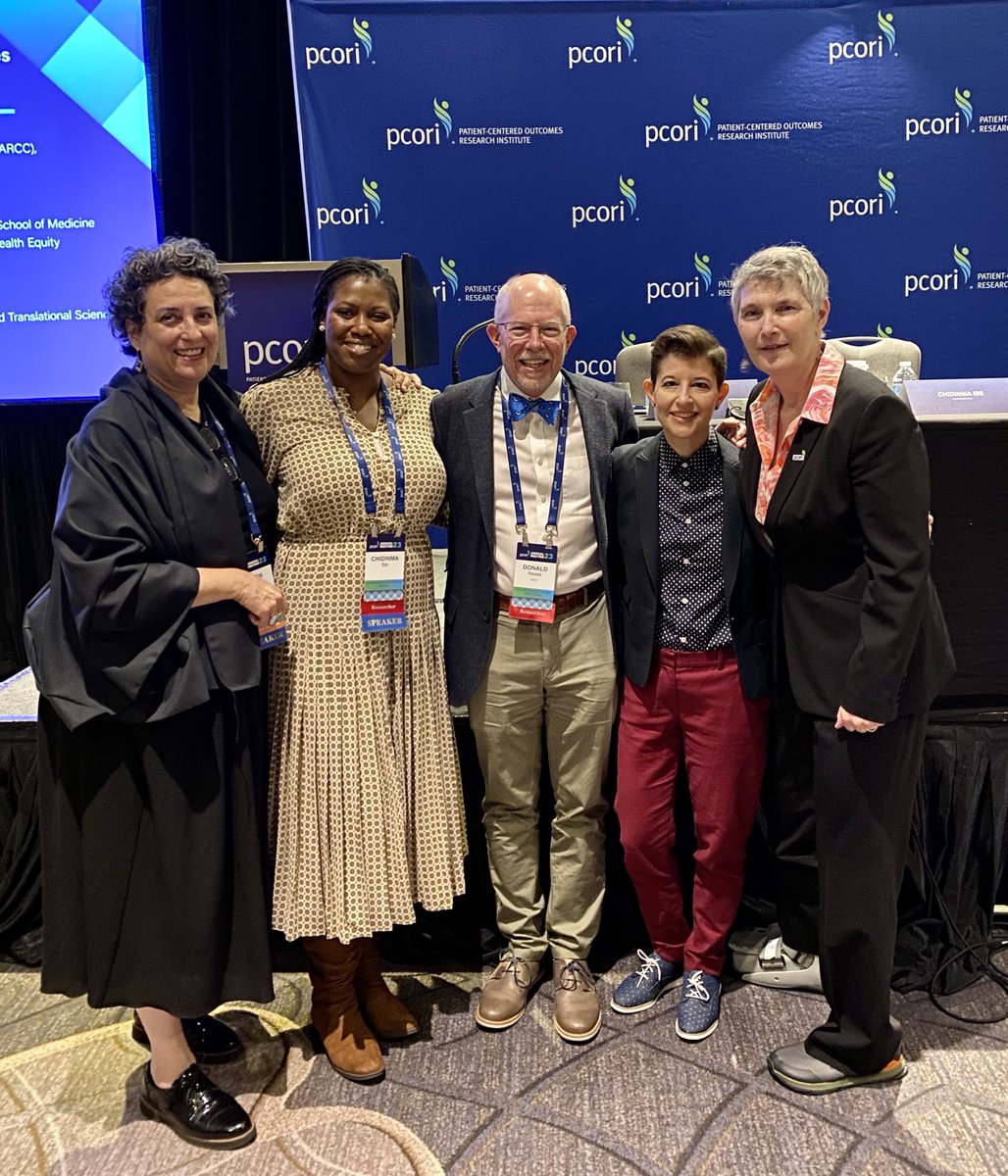 JenBrownARCC's tweet image. Fun to moderate great panel on @PCORI&apos;s new Foundational Expectations for Partnerships #PCORI2023
🙏Amazing panelists, @ChidinmaIbePhD @Gwen_Darien @FamDocDon &amp;amp; Kristin Carman
🥰So many impt points from audience about deeper focus on patient &amp;amp; community-driven partnerships