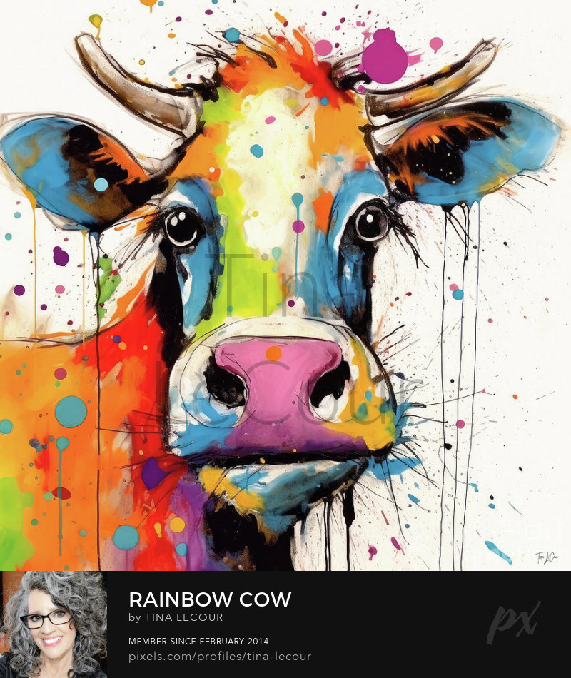 Rainbow Cow...Can Be Purchased Here..tina-lecour.pixels.com/featured/rainb…

#cowgirls #cows #animals #AnimalsLover #wallartforsale #kitchendecor #kitchen #wallart #homedecor #interiordecor #interiordesigner #homedecoration #gifts #giftideas #Christmasgifts #BuyIntoArt #AYearForArt
