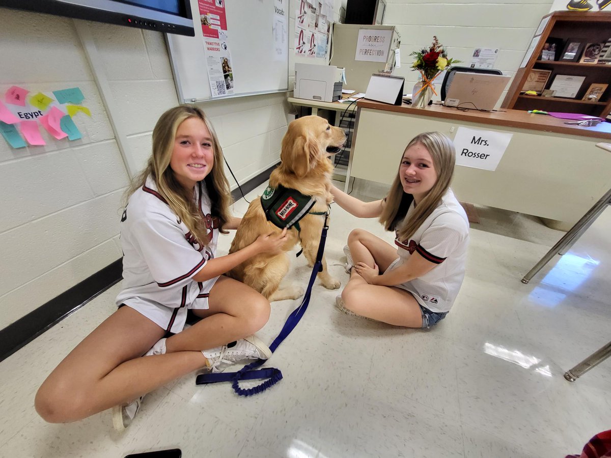 PAWSitive Warriors visit to kick-off October! Stay tuned for more info on our bi-monthly Lunch with a Pup initiative.
<a href="/CherokeeSchools/">Cherokee Co. Schools</a> <a href="/CcsdCares/">CCSD C.A.R.E.S.</a> <a href="/CHS_Warriors/">Cherokee HS Warriors</a>