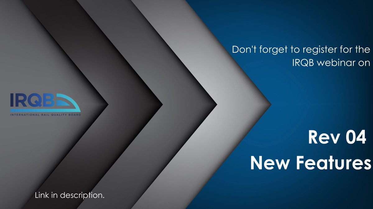 TheIRQB's tweet photo. 💻 Join us on the first webinar on IRIS revision 04 🚄 and the new features! ⏩

Visit our website to register: https://t.co/rm1gsSFAxg

@IRIS_Certificat #IRISRev04 https://t.co/l6Rr3UIesT