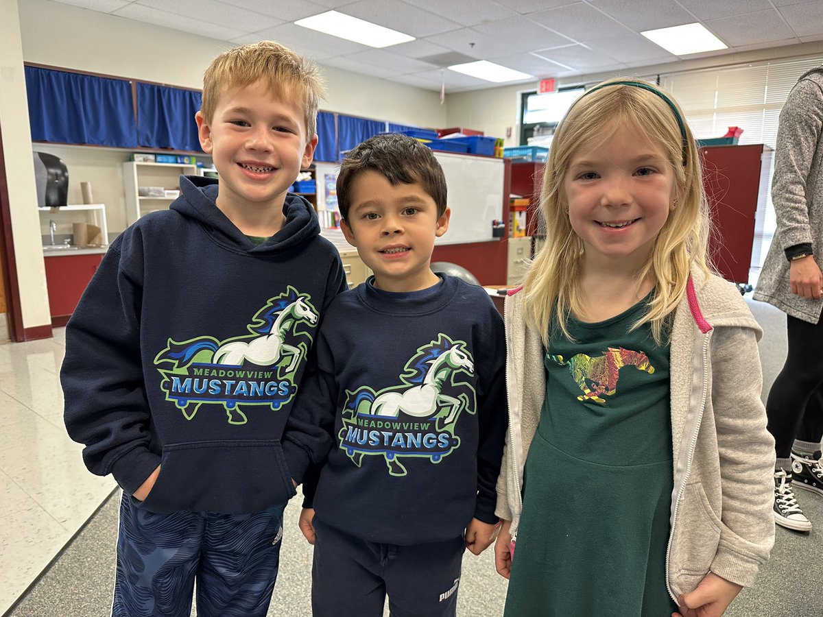 Discover_MV's tweet photo. It’s a Meadowview Spirit Day!  Love seeing all the MV pride around the school!  💙🐴💚 https://t.co/HVzYt9WvZu