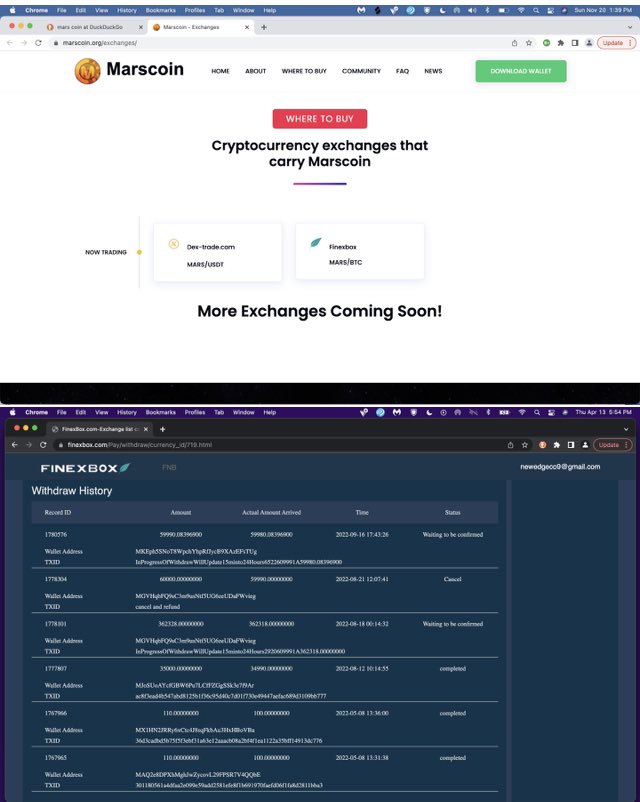 FinexboxFraud's tweet photo. Here is my deposit page into the scammers @finexbox and the wirhdraw page they refused!!! Over a year! FBI sec cftc crypto fraud scam btc eth MAJOR FINANCIAL CRIME 911 alert breaking Crime news gop dnc congress financial Crime unit https://t.co/zXwcynr99C