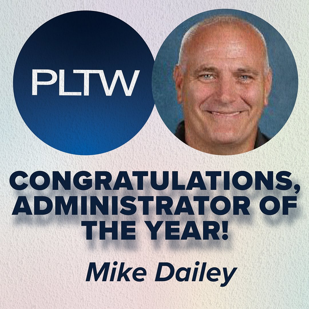 Congratulations to the 2023-24 National PLTW Administrator of the Year, Mike Dailey, from the Southeast Polk Community School District in Iowa. To learn more about Mike, please visit the 2023-24 PLTW National Award Winner Yearbook. bit.ly/48FYzhO