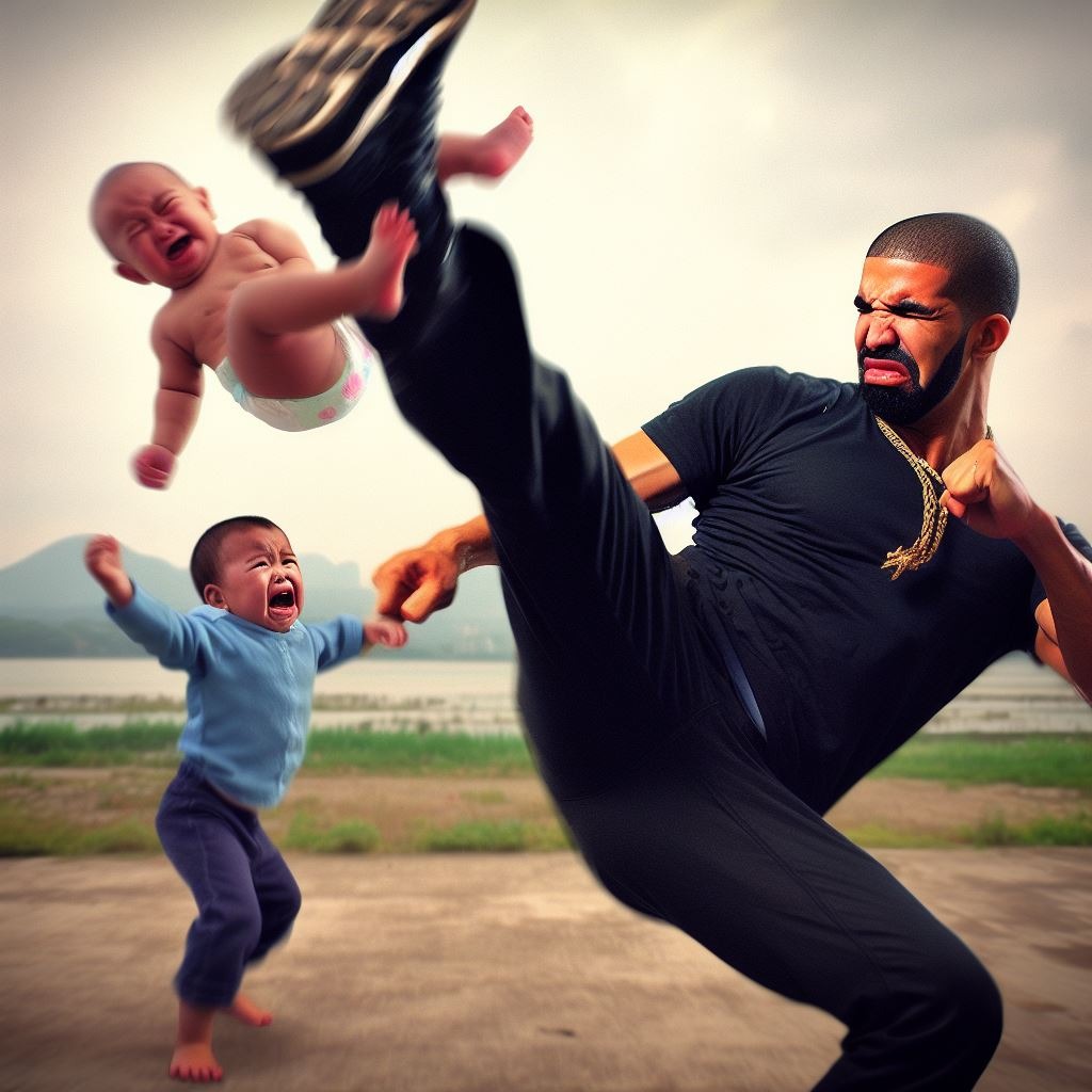 DaftHero's tweet photo. la IA de bing no te deja generar imágenes con famosos, pero por algún motivo el único con el que si te deja es con drake https://t.co/rOKi5qwiCB