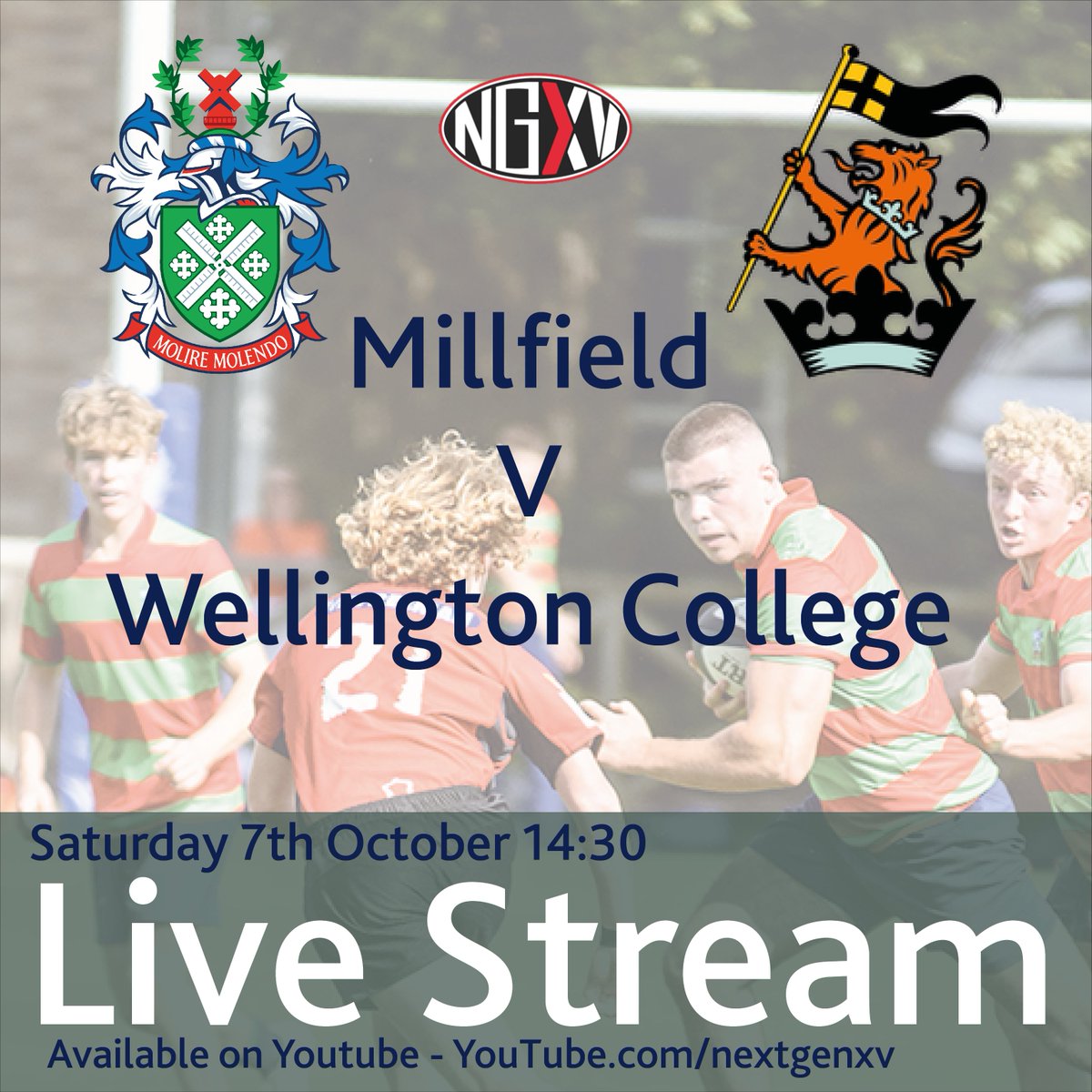 🏉This weekend, two of the greats in schools rugby go head to head in a 14.30 Kick Off! 🏆 🟢The game will be available to watch LIVE from 14:15 on the NextGenXV YouTube Channel. Click the link to access the stream: youtube.com/watch?v=w0H2pS…