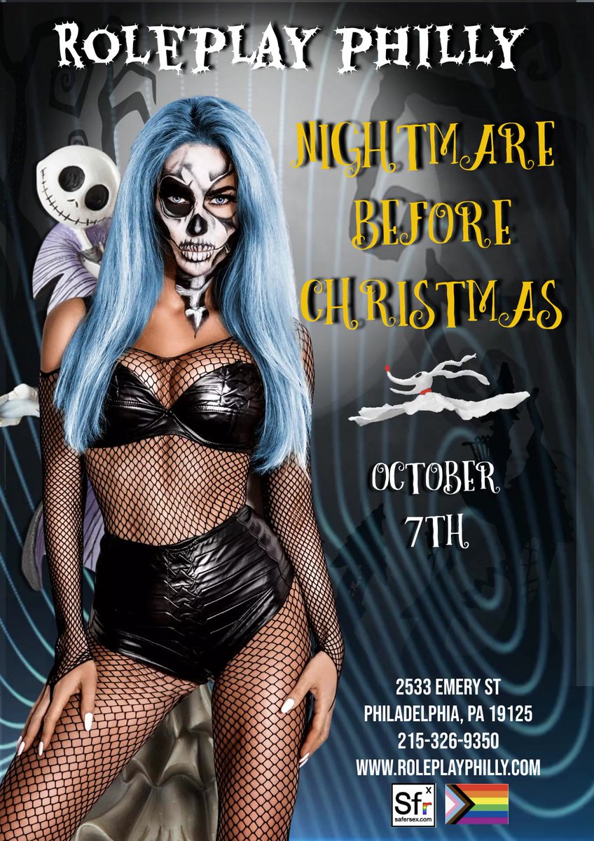 RoleplayPhilly's tweet photo. NIGHTMARE👹BEFORE CHRISTMAS🎄PLAY PARTY at ROLEPLAY PHILLY. 

BUY TICKETS AT THE DOOR OR ONLINE @ https://t.co/5m7pvV1hct 

A SEX POSITIVE LOUNGE TO MEET LIKE MINDED ADULTS. 

#Polyamory #swingersgroup #swingersdating #LGBTQ  #pride  #lifestyle  #lifestyleparty  #Pineapple https://t.co/FoRfDYET9O