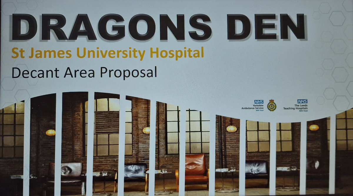 Busy morning pitching to the dragons today. 

Was great to be able to pitch our project to support <a href="/MyiED/">Leeds Emergency Departments</a> and even better to get the personal support and recognition of  <a href="/YAS_NickS/">Nick Smith</a> 

Thank you for taking the time. 

#YASHALO #YASDragonsDen #DragonsDen #OneTeam #NHS