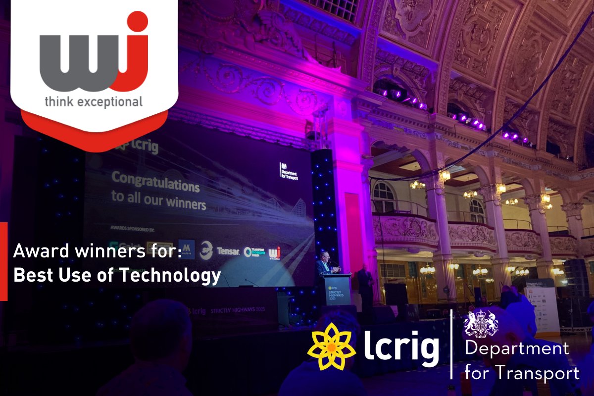 WJ_UK's tweet image. WJ has won the @transportgovuk Special Recognition award for ThermoPrint at @LCRIGnetwork Strictly Highways 2023! A recognition of our commitment to innovating the road marking sector. The judges highlighted its role in enhancing road maintenance efficiency &amp;amp; safety.🏆