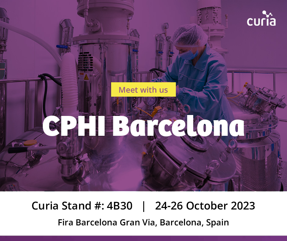 CuriaCDMO's tweet image. Make the most of your molecule! Meet us at #CPHI2023 in Barcelona, Spain and learn how we can help you to move from IDEA to IMPACT. 

ow.ly/tvRg50PC29j

#CPHIBarcelona2023 #CPhIWW
