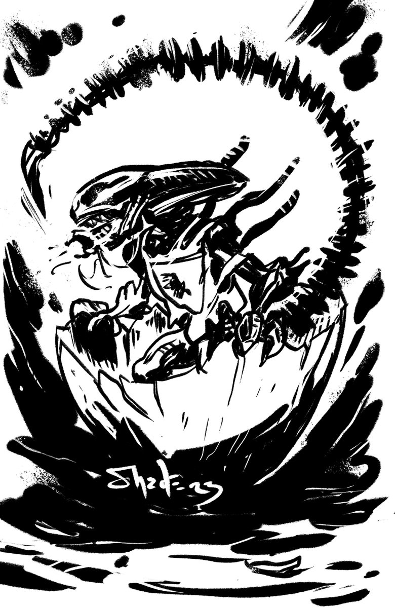 shadow27's tweet image. #Helltober-03 Prompt: Xenomporh
This was my second xenomorph concept. I spent all night telling myself what a terrible idea it is and how I shouldn't do it, and then I did.
(Honestly? I'm worrying it's too subtle now)
