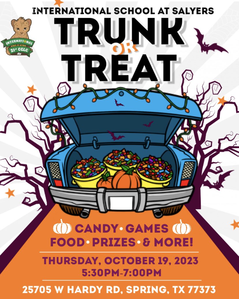 LanorisDCasey's tweet image. @SalyersElemCubs 2023 Trunk or Treat October 19 come out and enjoy‼️🎃🍡💚🐯💛#WeAreSalyers #TrunkOrTreat  #SpringWay #TheSalyersWay #Unstoppable #CubsHouse @SalyersElemCubs @ShuanTann @VillamilMrs @LaQuitaCarter2 @SpringISD @SpringISD_Super