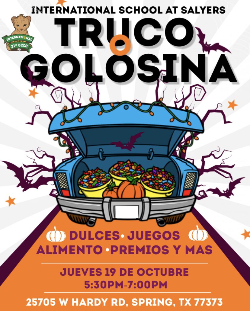 LanorisDCasey's tweet image. @SalyersElemCubs 2023 Trunk or Treat October 19 come out and enjoy‼️🎃🍡💚🐯💛#WeAreSalyers #TrunkOrTreat  #SpringWay #TheSalyersWay #Unstoppable #CubsHouse @SalyersElemCubs @ShuanTann @VillamilMrs @LaQuitaCarter2 @SpringISD @SpringISD_Super