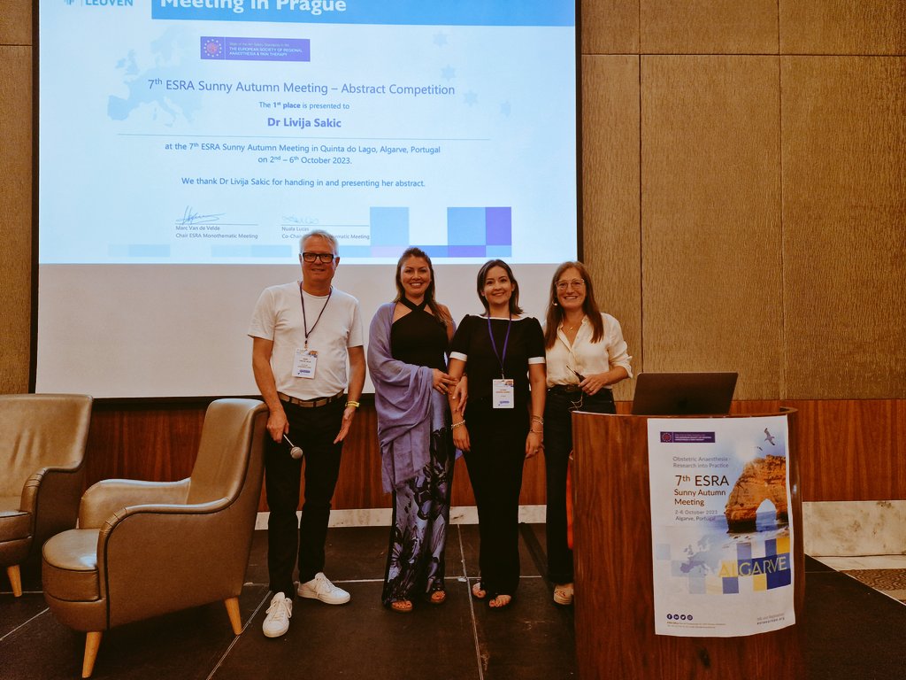Big congratulations to our 3 abstract winners <a href="/adina_chipmunck/">adina mesenschi</a>, <a href="/j_barrera57/">Juliana Barrera</a> and Livija Sakic (not in the picture) at the #ESRAsunny23. 🥳🏆👩🏻‍🎓
Thank you <a href="/ESRA_Society/">ESRA | European Society of Regional Anaesthesia</a> and <a href="/OAAinfo/">OAA</a> for giving free registration for #ESRA24, #RTworkshop and #OAA24ASM as prizes. 🎟️