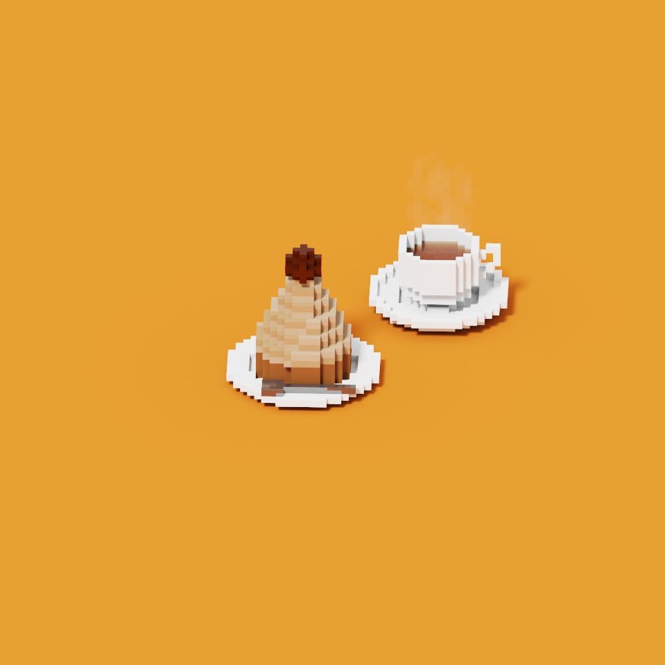 モンブラン #voxel #voxelart #magicavoxel #3dart