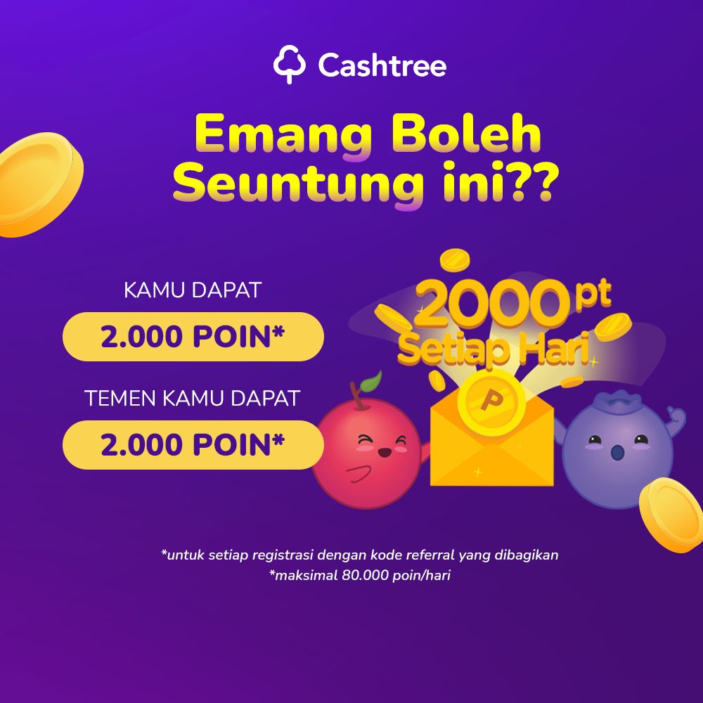 Cashtree_id's tweet photo. RAHASIA Jadi Sultan Poin di Cashtree! 🤑🚀
Yup, jawabannya ada di fitur 'Invite Friends' nih! 🎉

Fun Fact: Setiap lo ajak temen gabung, bukan cuma lo yang dapat bonus poin, temen lo juga kecipratan dong! 💸💜

Yakin gamau jugaaa??? Kiw Kiw~ 
#CashtreeApp #EarnWithCashtree https://t.co/CAgUJq9ghN