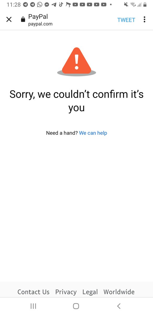 SimonPierreK's tweet photo. @AskPayPal please I'm in need to recover my account.
Please can you help.
I've dm you with my email.
Thanks. https://t.co/apBJVMUhEV
