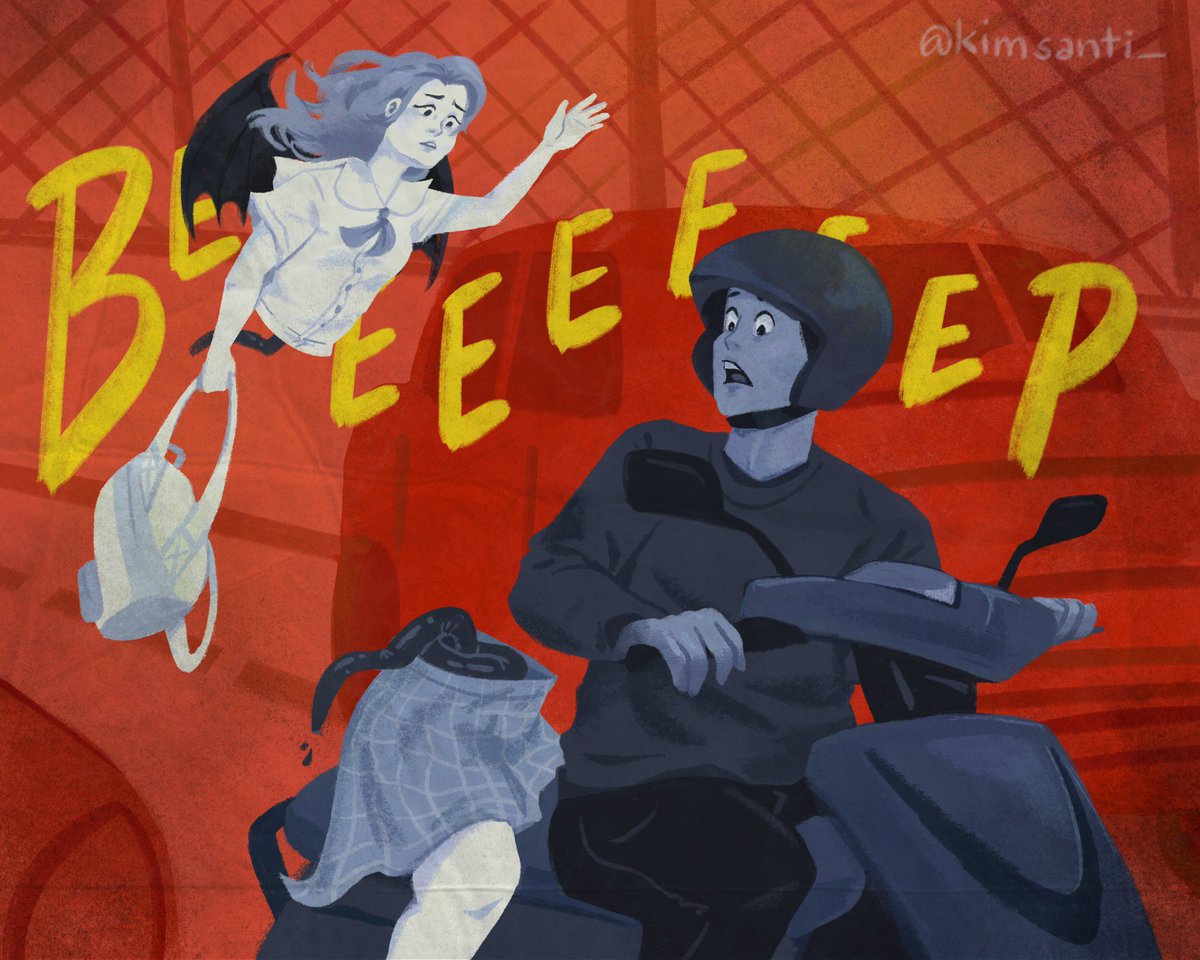 kimsanti_'s tweet photo. the traffic is the real scary thing tho hahaha #artph #manananggal https://t.co/WBv8IEACUx