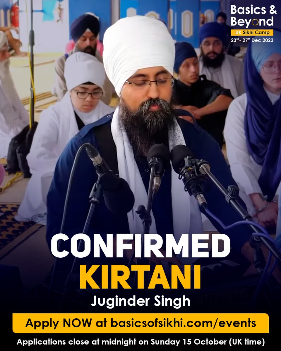 everythings_13's tweet photo. We are grateful to announce the Kirtanis that are coming to camp!
Apply at https://t.co/Ub571dYsEX OR at https://t.co/PKes7tTHCT
Please email info@everythings13.org if you have any questions.
#BasicsofSikhi #BasicsandBeyond #Retreat #Spirituality https://t.co/DC9wqLg1Qc