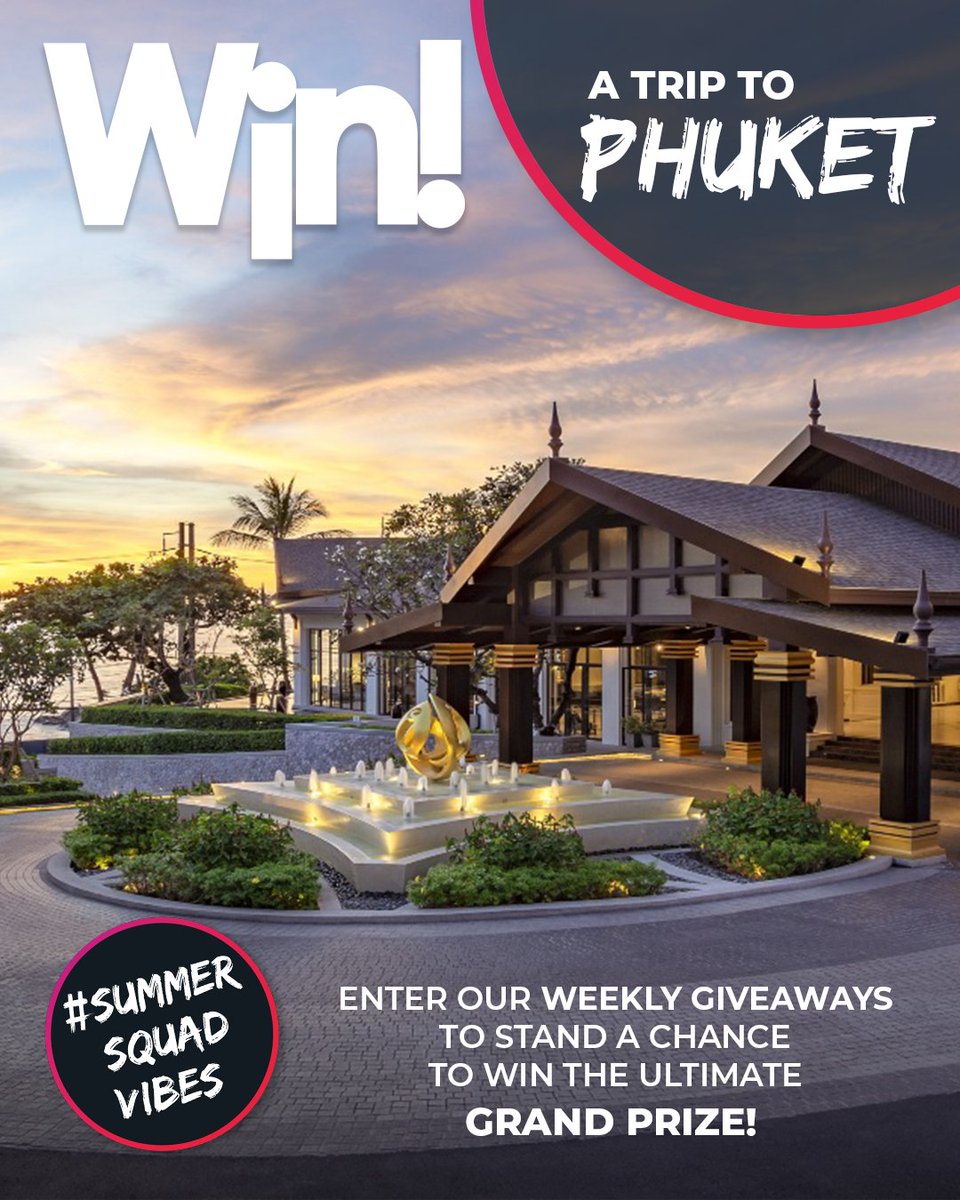 Computicket's tweet photo. 5️⃣ ⭐ Living. 6 Friends👬👭💃🕺. 7 Nights🌙 🛏️.
Have some fun with us and you can WIN some awesome weekly prizes! Stay tuned to our feed so you can run off with 5 of your friends to Phuket and shack up at this incredible 5 star resort this December. https://t.co/nhWpEiuTL8 https://t.co/FNWcIaGU3N
