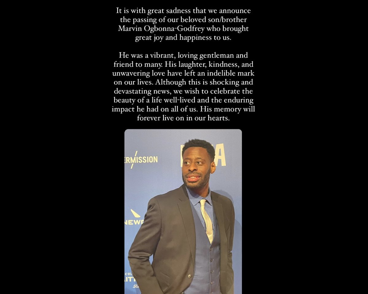 Revolution Talent has been asked to share the following on behalf of Marvin's family