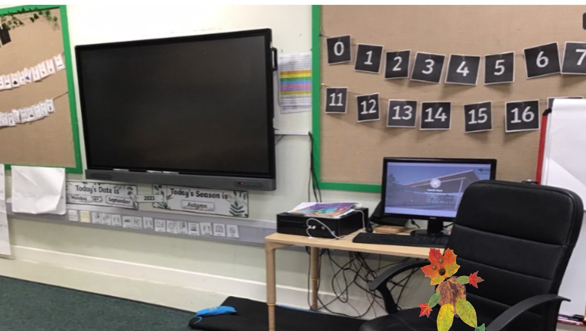 Discovery_Y1's tweet photo. Year 1 had an unexpected overnight visitor!  The Leaf Man came and even sat in the chairs!  Where do you think he will go next? https://t.co/AvO7VcMkqg